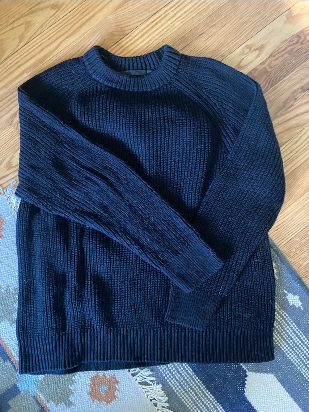 Jenni Kayne Black oversized Cotton Ribbed Crewneck